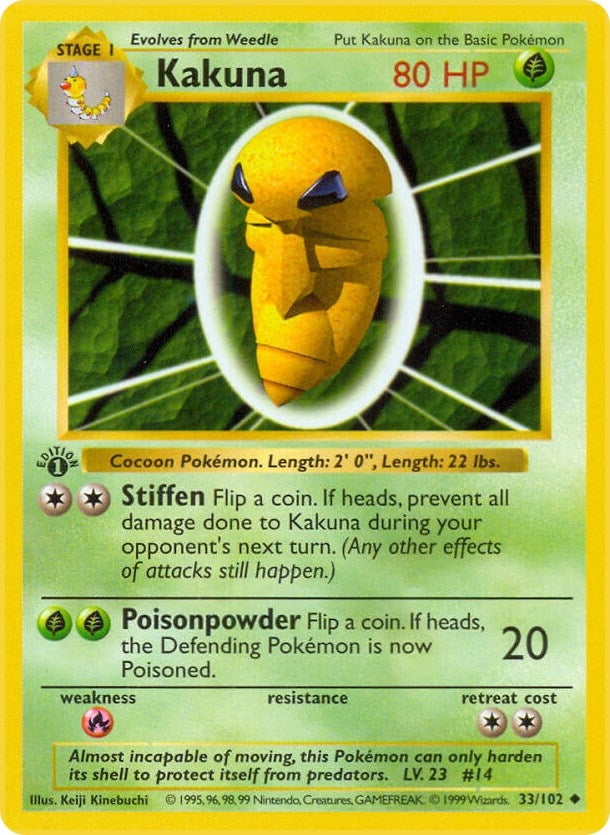 Image for Kakuna (Base Set (Shadowless)) (033/102) - Pokemon
