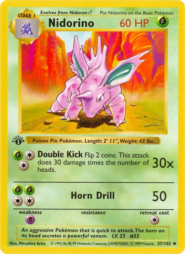 Image for Nidorino (Base Set (Shadowless)) (037/102) - Pokemon