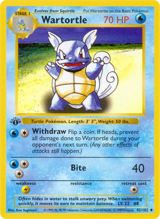 Image for Wartortle (Base Set (Shadowless)) (042/102) - Pokemon