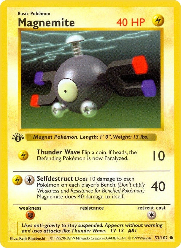 Image for Magnemite (Base Set (Shadowless)) (053/102) - Pokemon