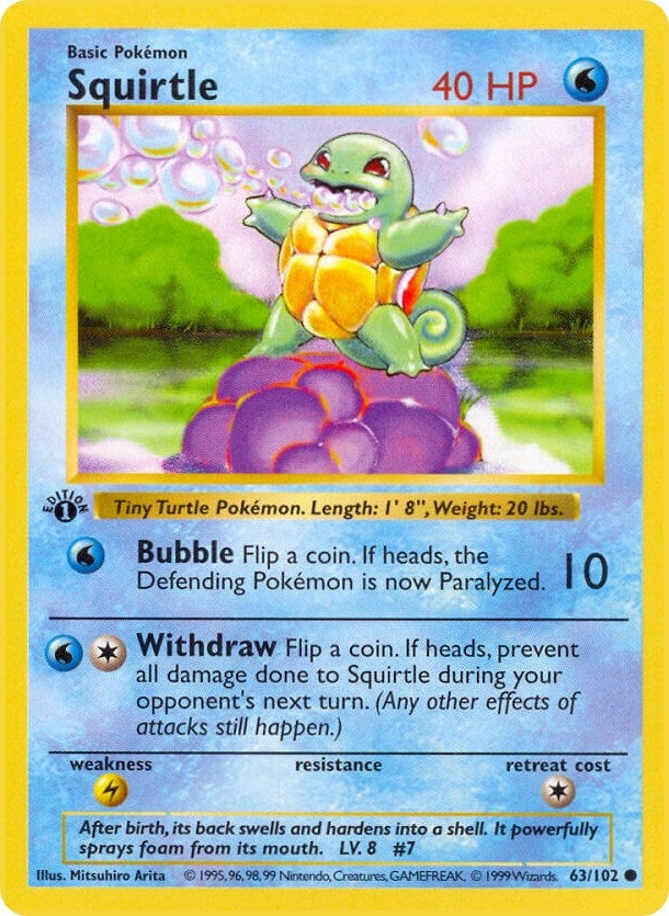 Image for Squirtle (Base Set (Shadowless)) (063/102) - Pokemon