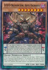 Image for D/D/D Oblivion King Abyss Ragnarok (Dimension of Chaos) (DOCS-EN099) - YuGiOh