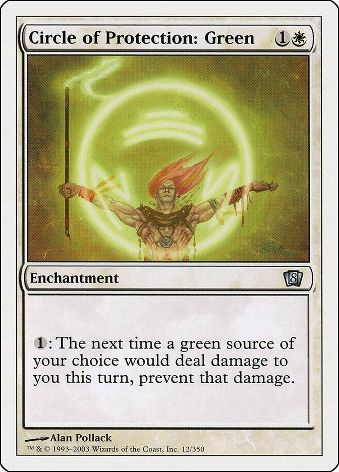 Image for Circle of Protection: Green (8th Edition) (12) - Magic: The Gathering