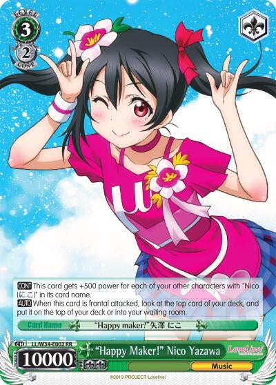Image for "Happy Maker!" Nico Yazawa (Love Live! Vol. 2) (LL/W34-E002 RR) - Weiss Schwarz