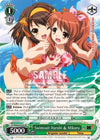 Image for Swimsuit Haruhi & Mikuru (SR) (The Melancholy of Haruhi Suzumiya) (SY/W08-E032S SR) - Weiss Schwarz