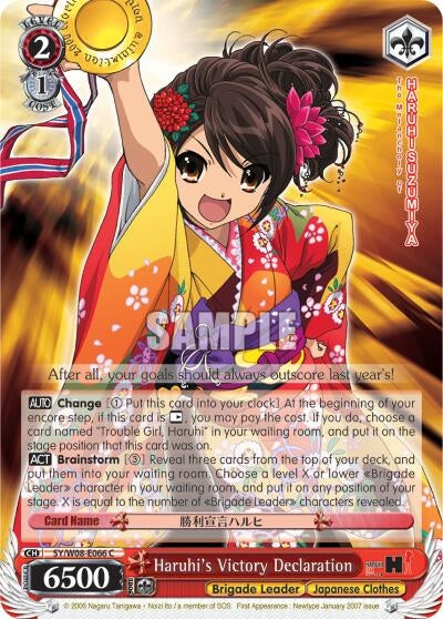 Image for Haruhi's Victory Declaration (The Melancholy of Haruhi Suzumiya) (SY/W08-E066 C) - Weiss Schwarz