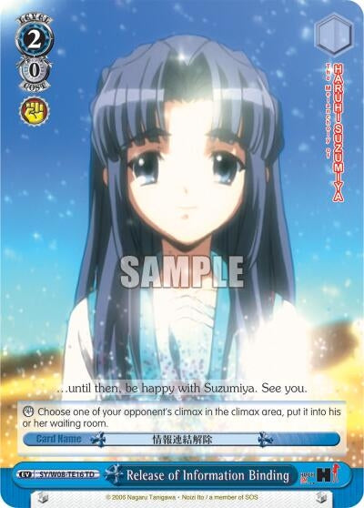 Image for Release of Information Binding (TD) (The Melancholy of Haruhi Suzumiya) (SY/W08-TE16 TD) - Weiss Schwarz