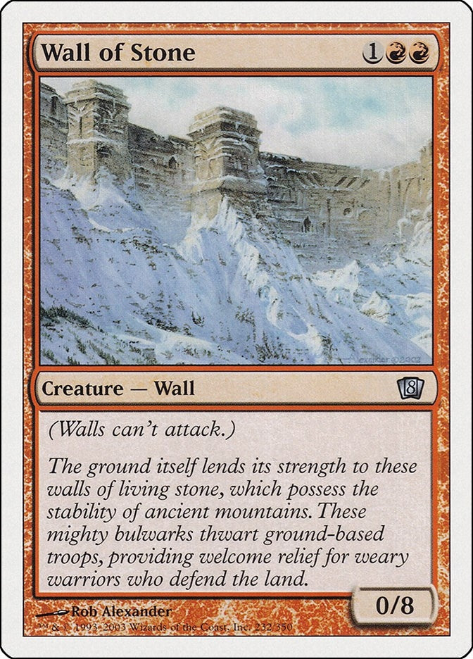 Image for Wall of Stone (8th Edition) (232) - Magic: The Gathering