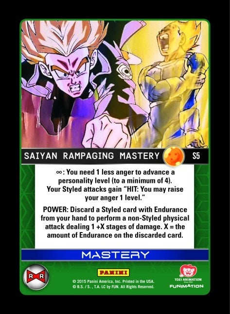 Image for Saiyan Rampaging Mastery (Rainbow Parallel Foil) (Panini: Evolution) (S5) - Dragon Ball Z TCG