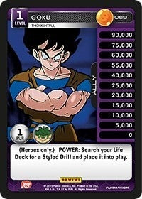 Image for Goku - Thoughtful (Panini: Heroes & Villains) (U69) - Dragon Ball Z TCG