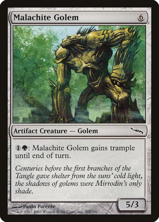 Image for Malachite Golem (Mirrodin) (202) - Magic: The Gathering