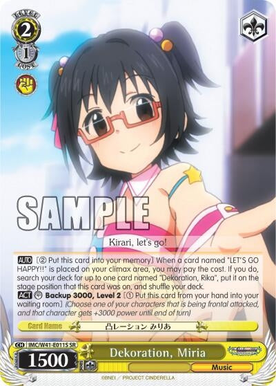 Image for Dekoration, Miria (SR) (The iDOLM@STER Cinderella Girls) (IMC/W41-E011S SR) - Weiss Schwarz