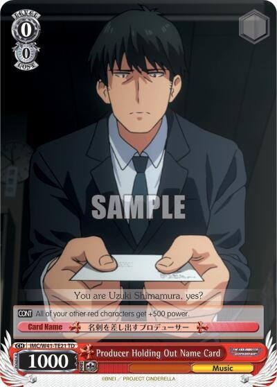 Image for Producer Holding Out Name Card (The iDOLM@STER Cinderella Girls) (IMC/W41-TE21 TD) - Weiss Schwarz