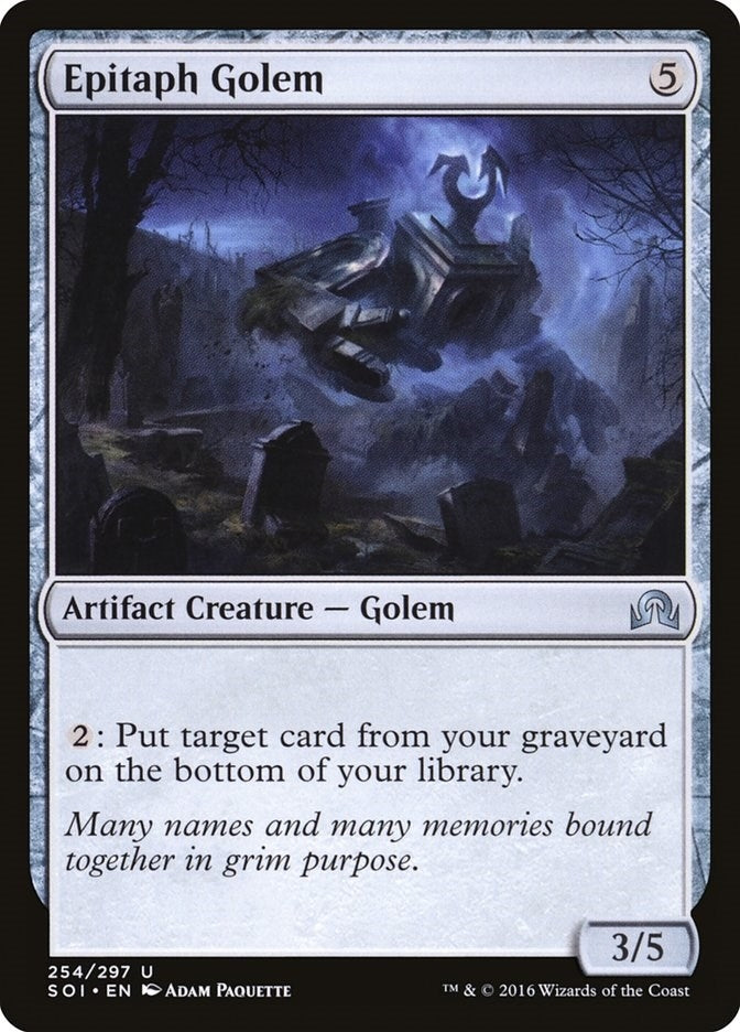 Image for Epitaph Golem (Shadows over Innistrad) (254) - Magic: The Gathering