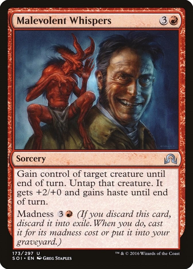 Image for Malevolent Whispers (Shadows over Innistrad) (173) - Magic: The Gathering