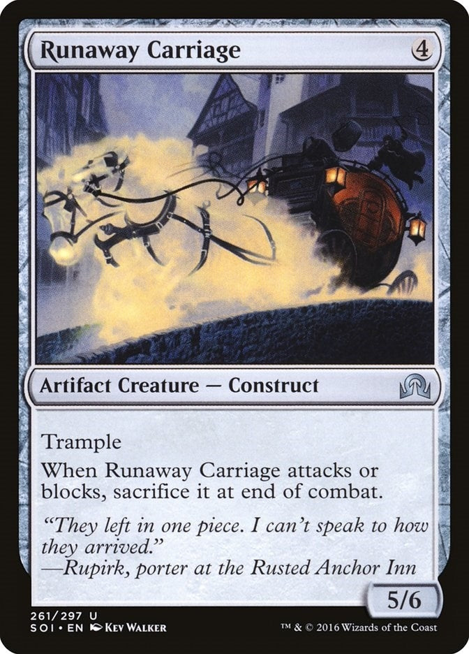 Image for Runaway Carriage (Shadows over Innistrad) (261) - Magic: The Gathering