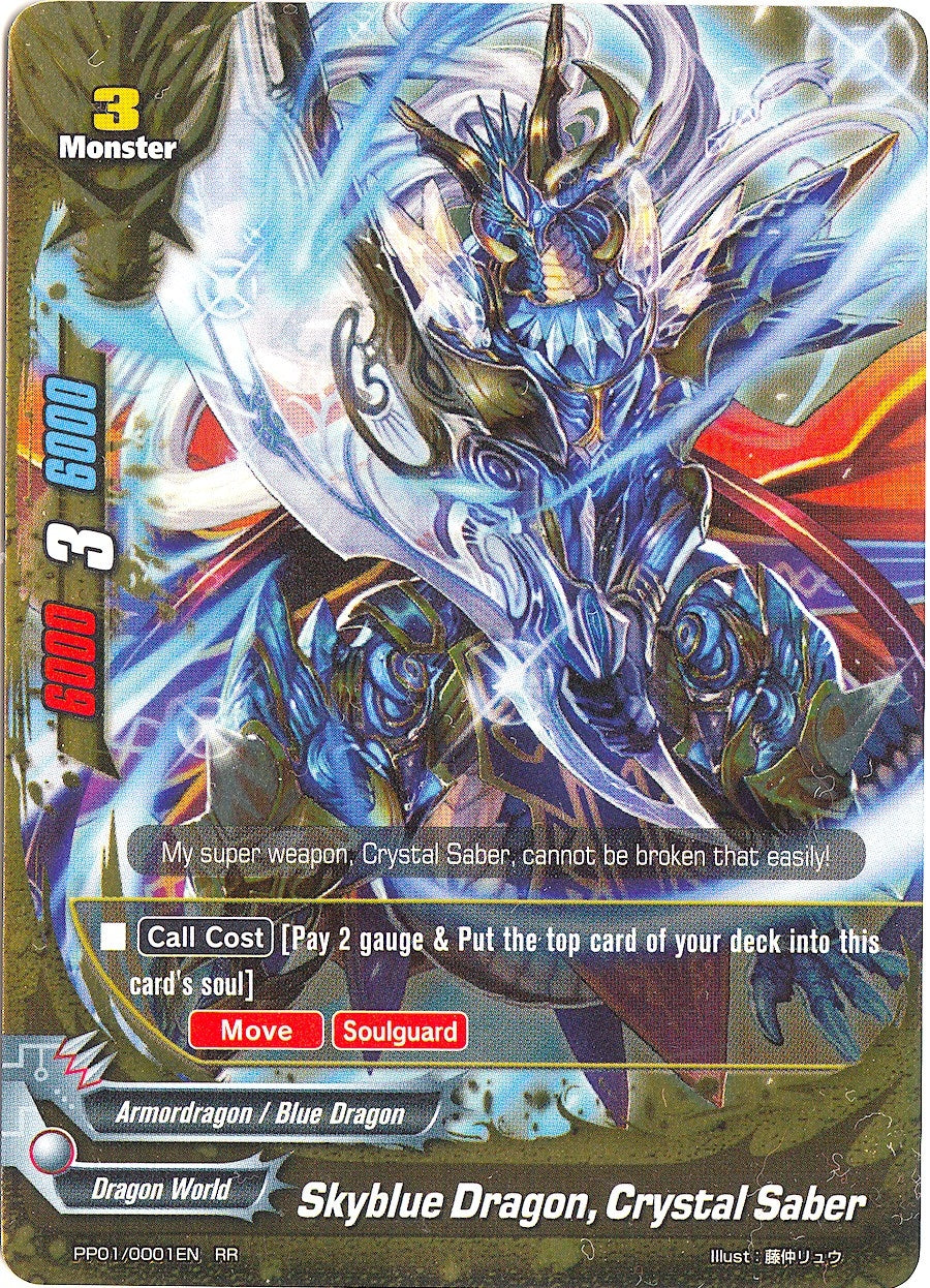 Image for Skyblue Dragon, Crystal Saber (Golden Buddy Pack ver.E) (PP01/0001EN) - Future Card BuddyFight