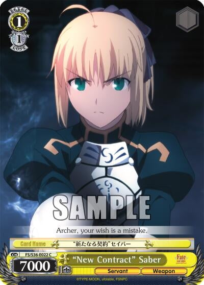Image for "New Contract" Saber (Fate/stay night [Unlimited Blade Works] Vol. II) (FS/S36-E022 C) - Weiss Schwarz