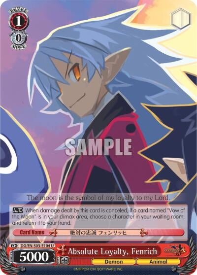 Image for Absolute Loyalty, Fenrich (Disgaea) (DG/EN-S03-E104 U) - Weiss Schwarz