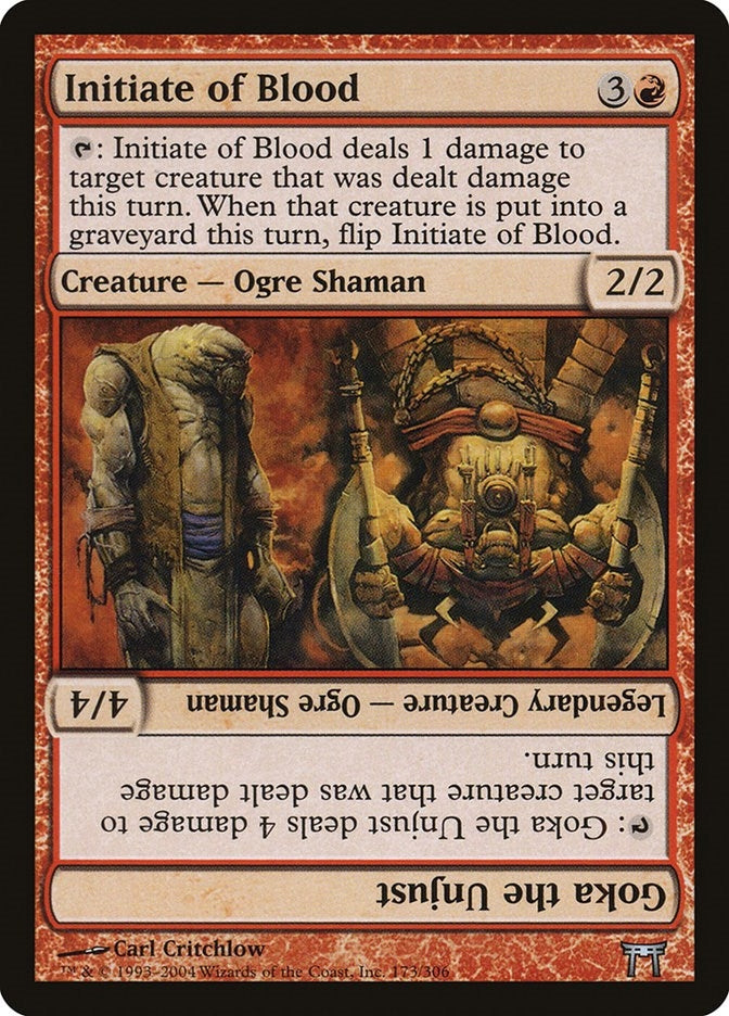 Image for Initiate of Blood // Goka the Unjust (Champions of Kamigawa) (173) - Magic: The Gathering