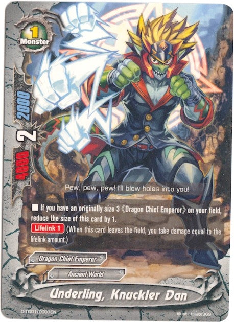 Image for Underling, Knuckler Dan (Trial Deck: Dragon Emperor of the Colossal Ocean) (D-TD01/0007EN) - Future Card BuddyFight