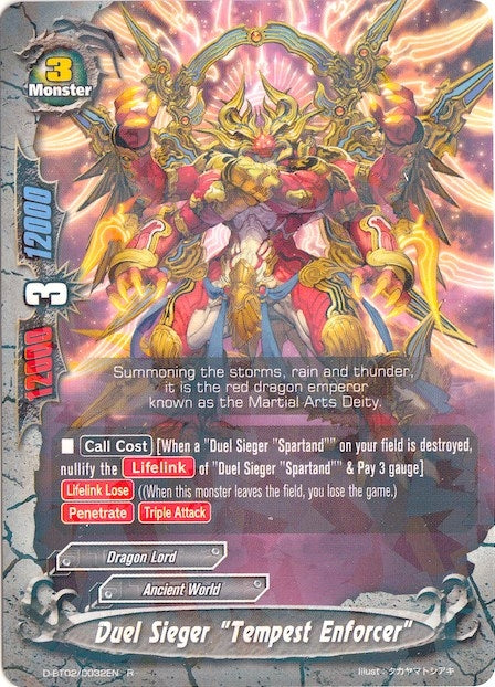Image for Duel Sieger "Tempest Enforcer" (Roar! Invincible Dragon!!) (D-BT02/0032EN) - Future Card BuddyFight