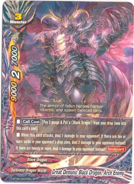Image for Great Demonic Black Dragon, Arch Enemy (Roar! Invincible Dragon!!) (D-BT02/0037EN) - Future Card BuddyFight