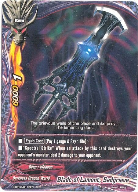 Image for Blade of Lament, Sadgrieve (Roar! Invincible Dragon!!) (D-BT02/0115EN) - Future Card BuddyFight