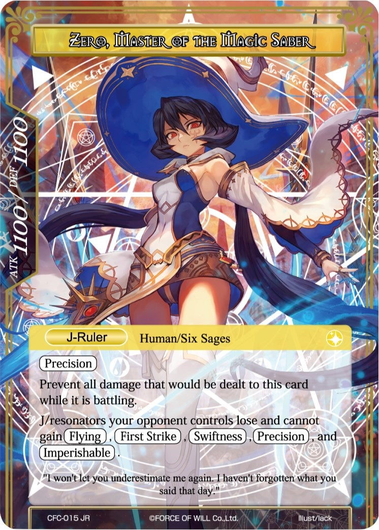 Image for Zero, Six Sage of Light // Zero, Master of the Magic Saber (Textured Foil) (Curse of the Frozen Casket) (CFC-015/J) - Force of Will