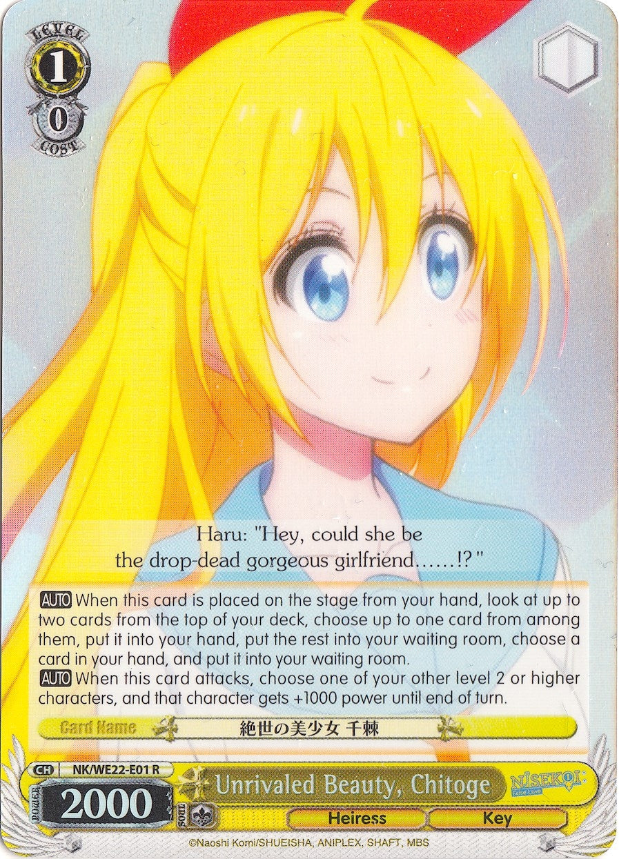 Image for Unrivaled Beauty, Chitoge (Parallel Foil) (NISEKOI Extra Booster) (NK/WE22-E01) - Weiss Schwarz