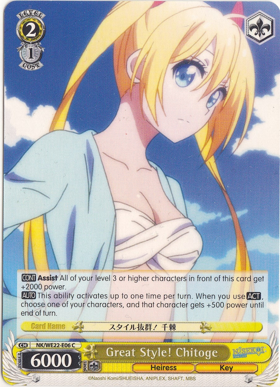 Image for Great Style! Chitoge (NISEKOI Extra Booster) (NK/WE22-E06) - Weiss Schwarz