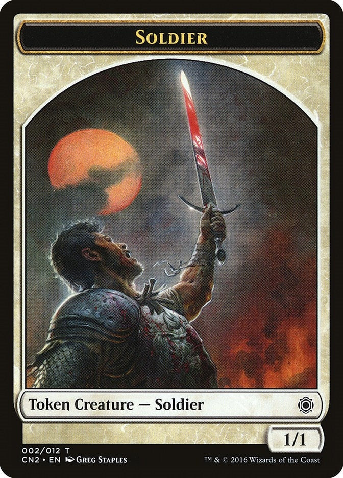Image for Soldier Token (002) (Conspiracy: Take the Crown) (2) - Magic: The Gathering