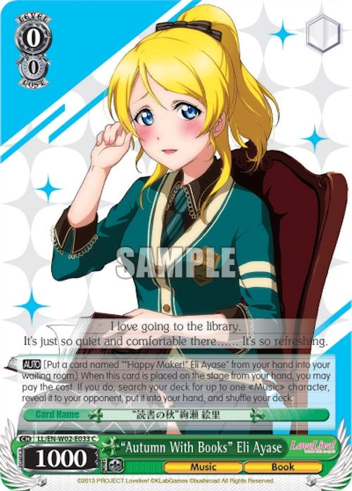 Image for "Autumn With Books" Eli Ayase (Love Live! DX Vol.2) (LL/EN-W02-E033 C) - Weiss Schwarz