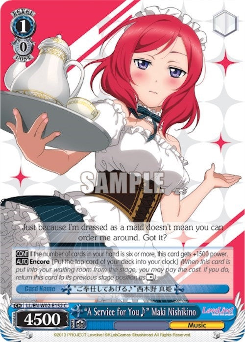 Image for "A Service for You~" Maki Nishikino (Love Live! DX Vol.2) (LL/EN-W02-E152 C) - Weiss Schwarz