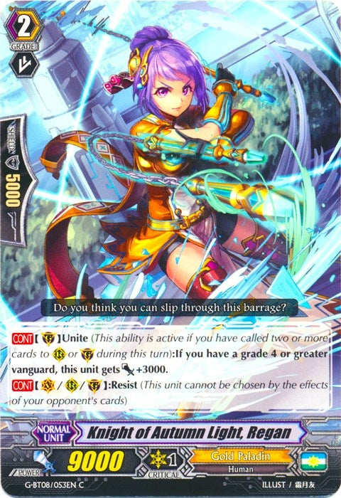 Image for Knight of Autumn Light, Regan (G-BT08: Absolute Judgment) (G-BT08/053EN) - Cardfight Vanguard