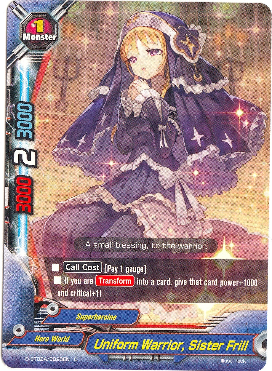 Image for Uniform Warrior, Sister Frill (Four Dimensions) (D-BT02A/0028EN) - Future Card BuddyFight