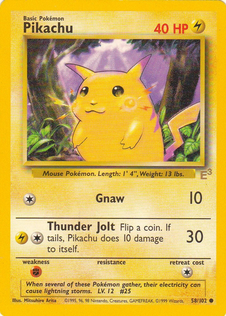 Image for Pikachu - 58/102 (E3 Stamped) (Miscellaneous Cards & Products) (058/102) - Pokemon