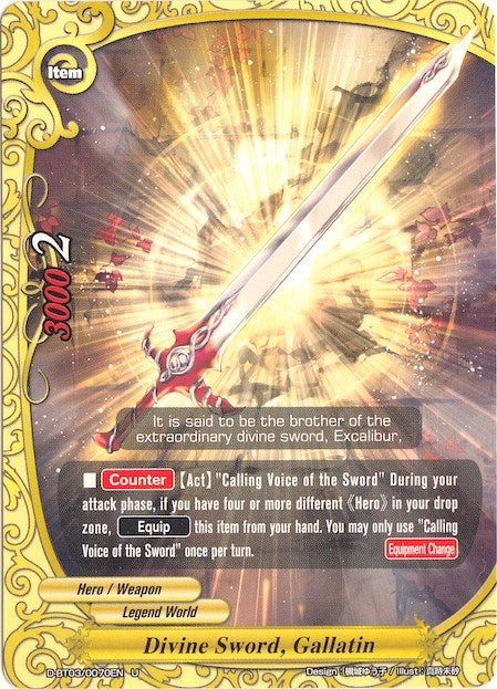 Image for Divine Sword, Gallatin (Annihilate! Great Demonic Dragon!!) (D-BT03/0070EN) - Future Card BuddyFight