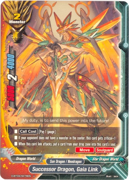 Image for Successor Dragon, Gaia Link (Annihilate! Great Demonic Dragon!!) (D-BT03/0078EN) - Future Card BuddyFight