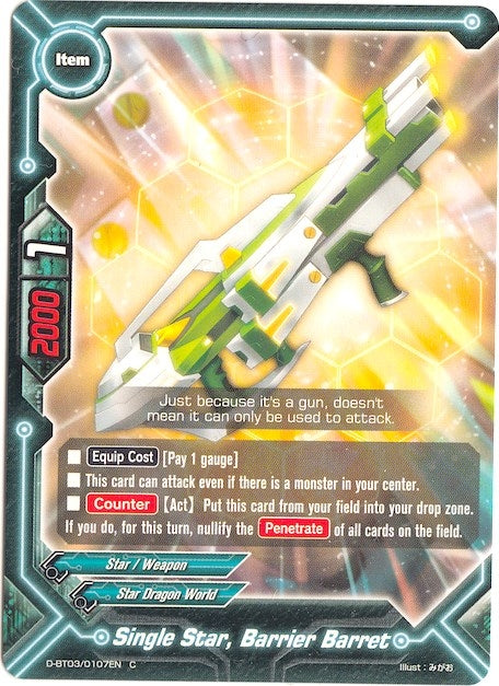 Image for Single Star, Barrier Barret (Annihilate! Great Demonic Dragon!!) (D-BT03/0107EN) - Future Card BuddyFight