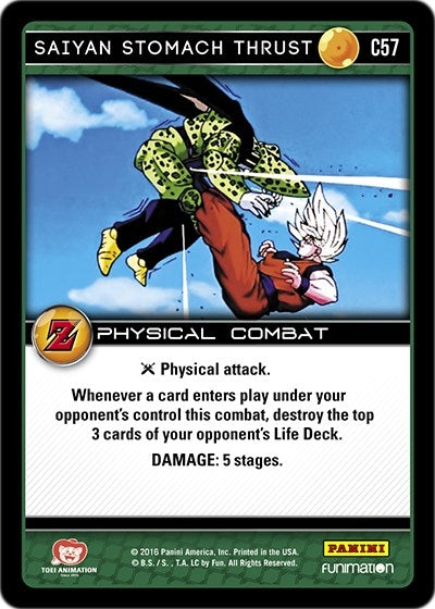 Image for Saiyan Stomach Thrust (Panini: Awakening) (C57) - Dragon Ball Z TCG