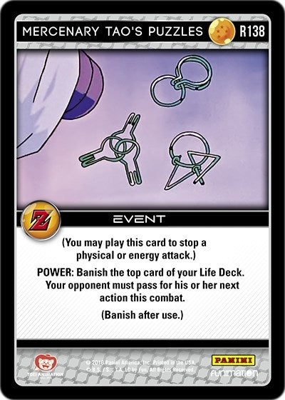 Image for Mercenary Tao's Puzzles (Panini: Awakening) (R138) - Dragon Ball Z TCG