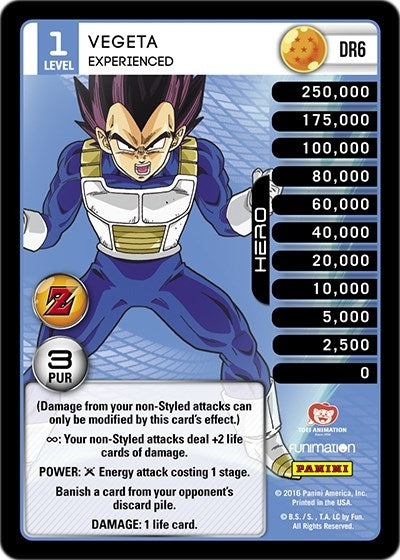 Image for Vegeta - Experienced (Panini: Awakening) (DR6) - Dragon Ball Z TCG