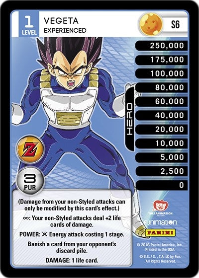 Image for Vegeta - Experienced (Rainbow Parallel Foil) (Panini: Awakening) (S6) - Dragon Ball Z TCG