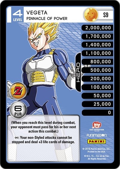 Image for Vegeta - Pinnacle of Power (High Tech Foil) (Panini: Awakening) (S9) - Dragon Ball Z TCG