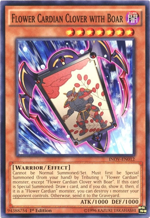 Image for Flower Cardian Clover with Boar (Invasion: Vengeance) (INOV-EN012) - YuGiOh