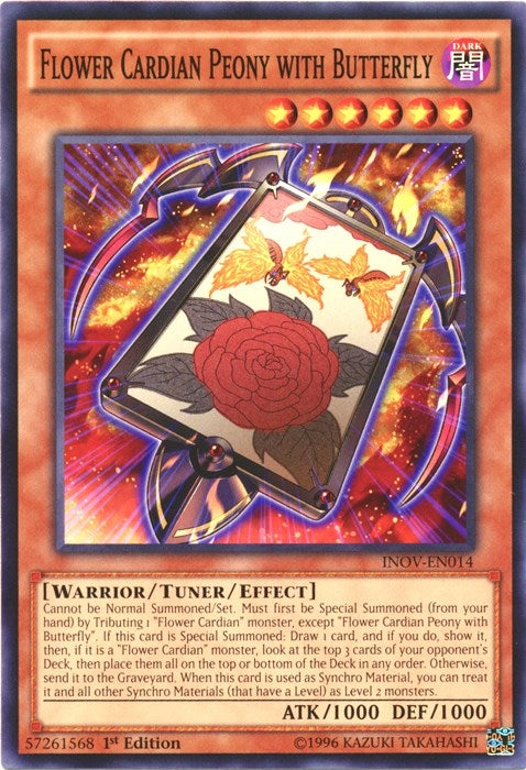 Image for Flower Cardian Peony with Butterfly (Invasion: Vengeance) (INOV-EN014) - YuGiOh