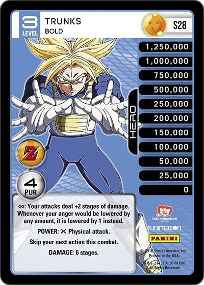 Image for Trunks - Bold (High Tech Foil) (Panini: Awakening) (S28) - Dragon Ball Z TCG