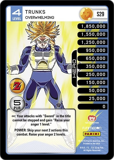 Image for Trunks - Overwhelming (High Tech Foil) (Panini: Awakening) (S29) - Dragon Ball Z TCG
