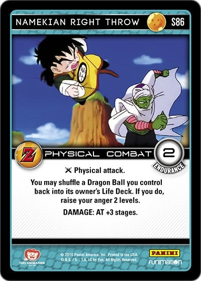 Image for Namekian Right Throw (Panini: Awakening) (S86) - Dragon Ball Z TCG